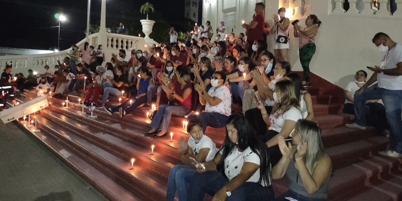 No Acre, servidores da saúde realizaram vigília no Palácio Rio Branco