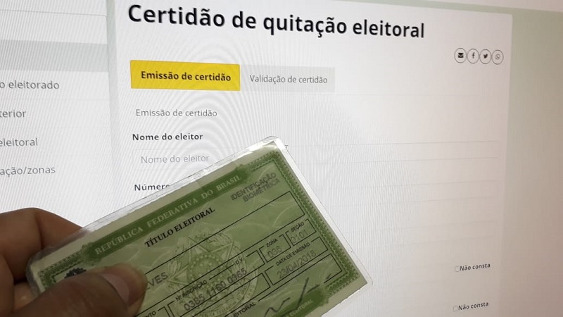 Certidão de quitação eleitoral pode ser emitida a partir desta terça-feira