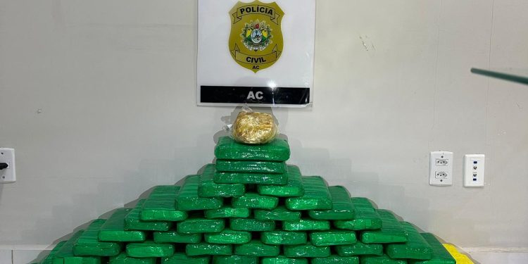 Em Cruzeiro do Sul, quase 80kg de cocaína são apreendidos dentro de caminhão