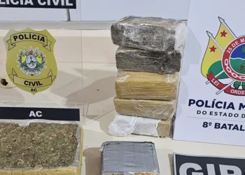 Cerca de R$ 40 mil em maconha e pasta base de cocaína são apreendidos no interior do Acre