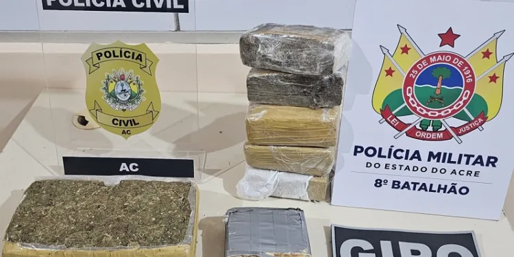 Cerca de R$ 40 mil em maconha e pasta base de cocaína são apreendidos no interior do Acre
