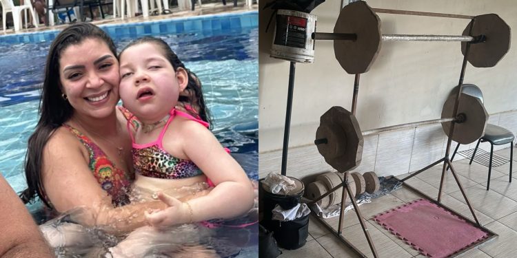 Mãe monta academia em casa e vira confeiteira após filha ser diagnosticada com paralisia cerebral em RB