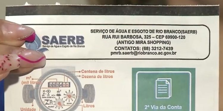 Recebeu uma conta de água diferente? nova fatura do Saerb já está sendo entregue nas residências de Rio Branco