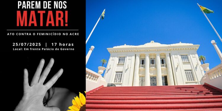Ato contra o feminicídio no Acre será realizado nesta sexta-feira em frente ao Palácio Rio Branco