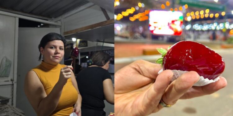 Febre das redes sociais, morango do amor faz sucesso na Expoacre 2025 e movimenta filas no parque