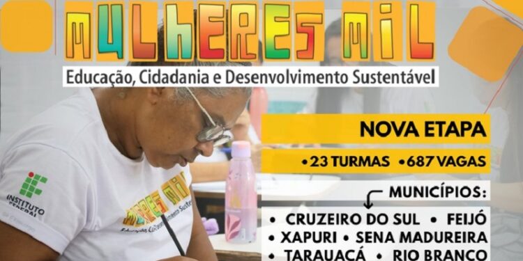 4º ciclo do Programa Mulheres Mil é lançado pelo Ifac com 687 vagas em seis municípios