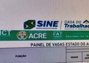 Confira as 117 vagas de emprego disponibilizadas pelo Sine Acre nesta terça-feira