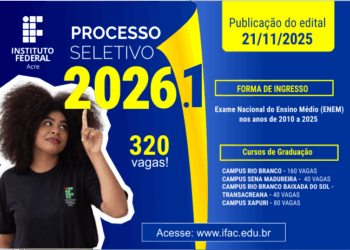 Ifac publica nesta sexta (21) edital do seletivo com 320 vagas para cursos de graduação