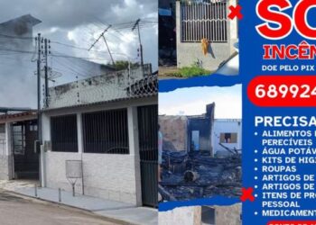 Família perde tudo após incêndio e mobiliza campanha solidária em Rio Branco