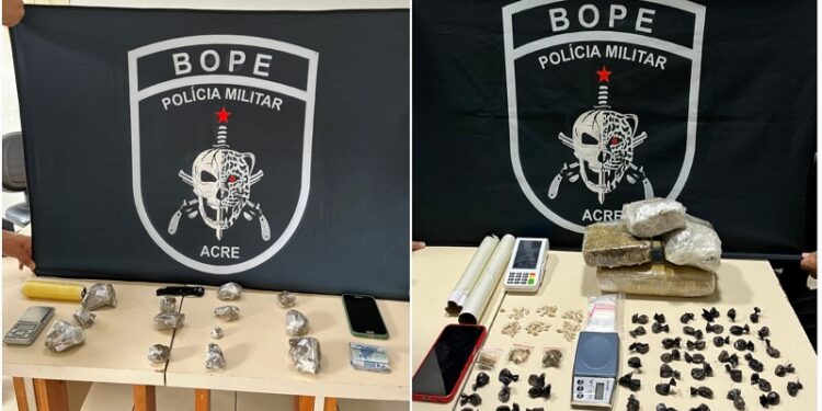 Polícia Militar realiza duas prisões por tráfico de drogas em Rio Branco