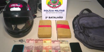 Jovem de 18 anos é detido com mochila carregada de cocaína nesta quinta-feira (11) em Rio Branco