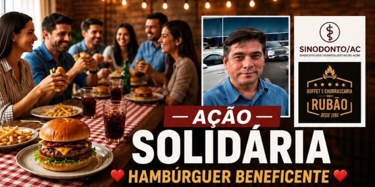 Ação solidária vai vender hambúrgueres para ajudar cirurgião-dentista em Rio Branco
