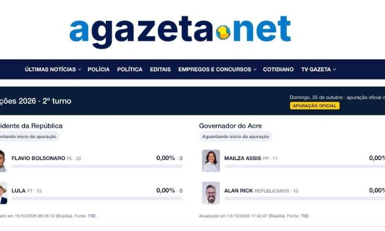 O site Agazeta.net terá apuração em tempo real das eleições neste domingo (25)